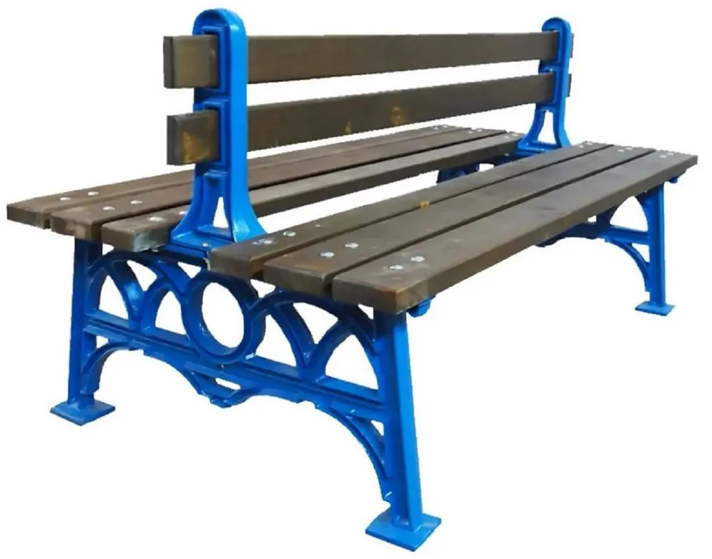 Casa Padrino panca da giardino in stile industriale bifacciale marrone / blu 180 cm Ausverkauf