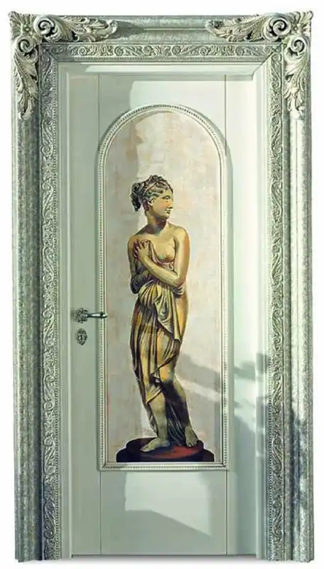 Sonderangebot Casa Padrino porta per appartamento barocco di lusso bianco / argento / oro 129 cm - Fatto in Italia