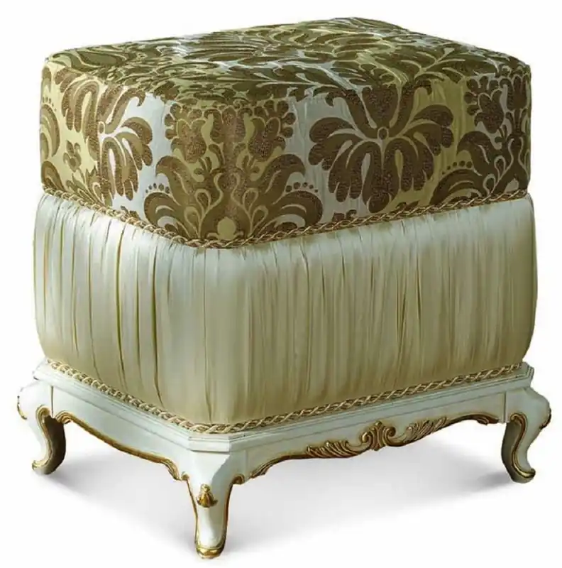 Casa Padrino sgabello barocco di lusso verde / avorio / oro A. 48 cm - Fatto in Italia Schnäppchen