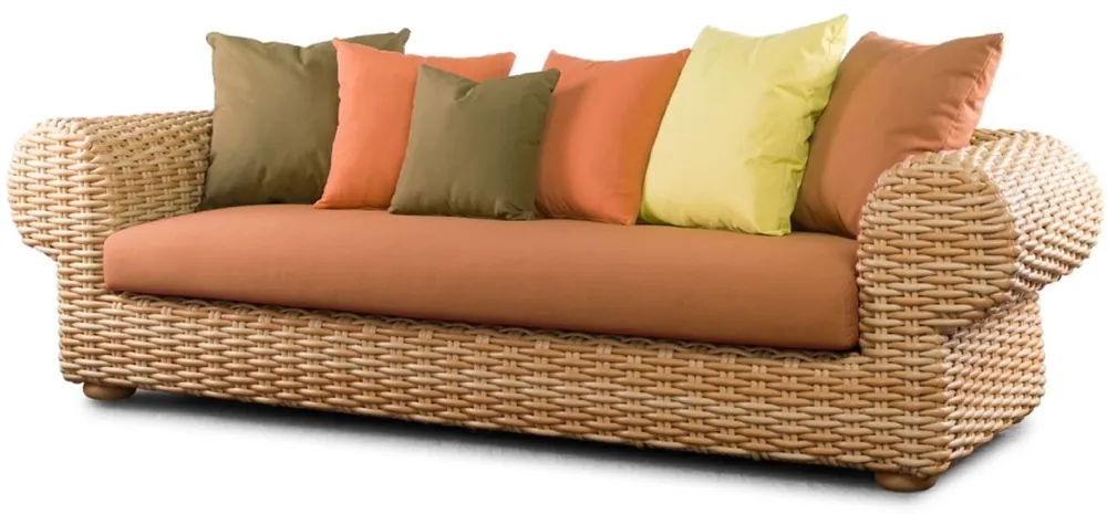 Casa Padrino divano da giardino di lusso a 3 posti naturale / marrone 260 cm Neue Kollektion