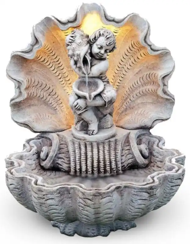 Nur Für Kurze Zeit Casa Padrino fontana da giardino Art Nouveau grigio 92 x 86 x A. 107 cm