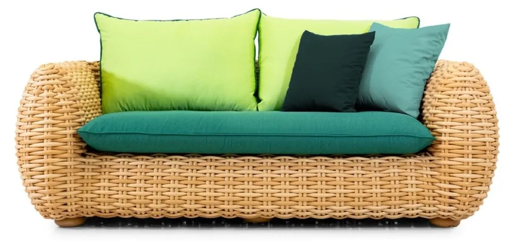 Schnäppchen Casa Padrino divano da giardino di lusso a 2 posti naturale / verde 194 cm