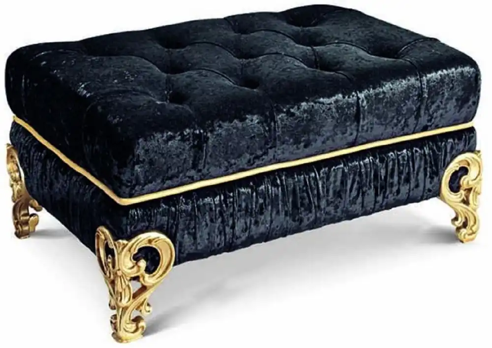 Casa Padrino sgabello barocco di lusso nero / oro 75 cm - Fatto in Italia Günstig