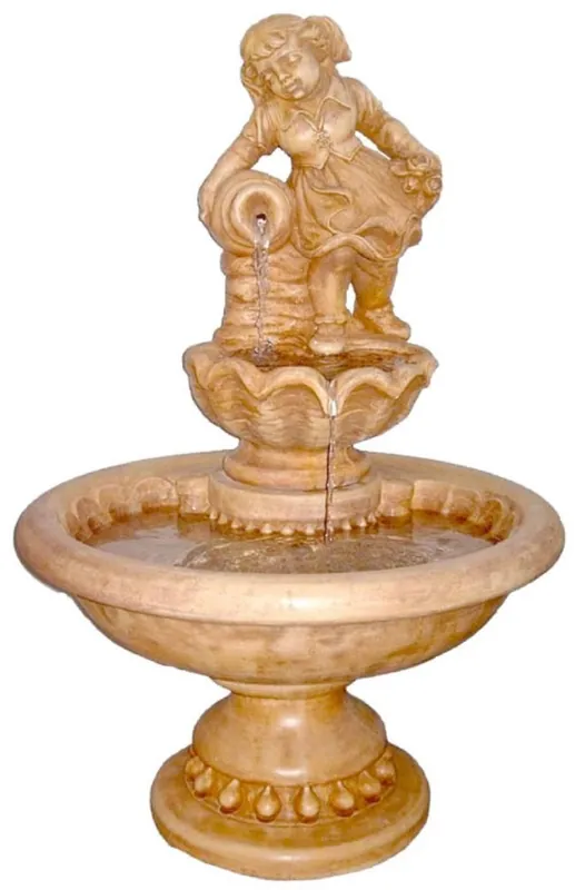 Begrenztes Angebot Casa Padrino Fontana Barocco Ragazza Beige Ø 70 x A. 119 cm