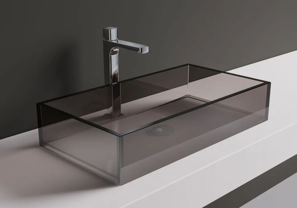 Sale Casa Padrino Lavabo di Lusso in Vetro Bronzo 65 cm - Fatto in Italia