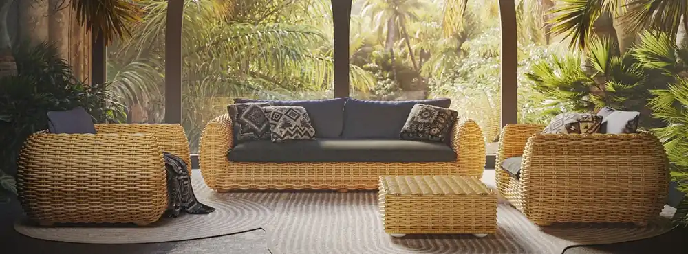 Casa Padrino set di da giardino di lusso naturale / antracite Günstig