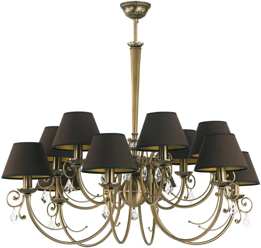 Casa Padrino lampadario in cristallo barocco di lusso ottone con patina / marrone scuro Ø 90 cm Finale Aktion