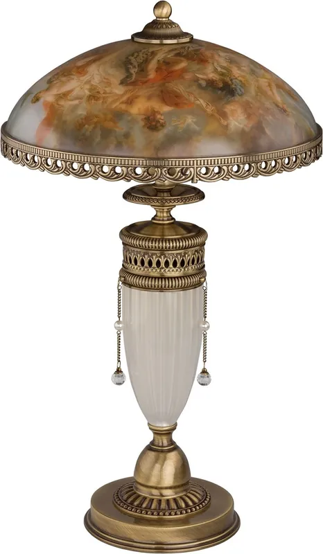 Neu Casa Padrino lampada da tavolo barocco di lusso ottone con patina / colorato / bianco A. 53 cm