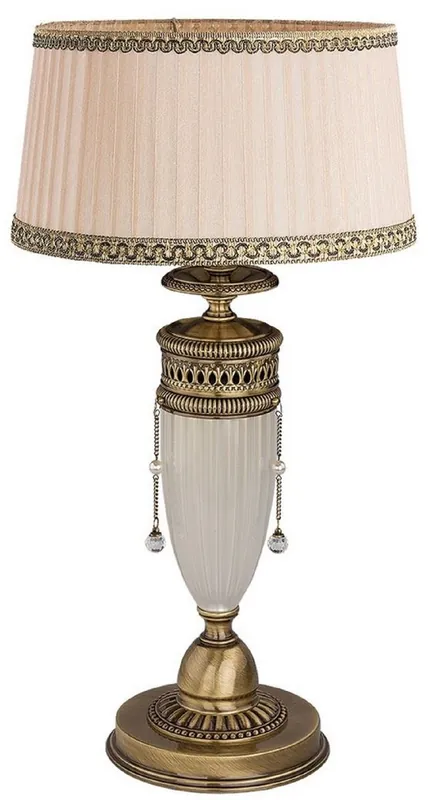 Casa Padrino lampada da tavolo barocco di lusso ottone con patina / bianco / beige A. 54 cm Preisreduziert