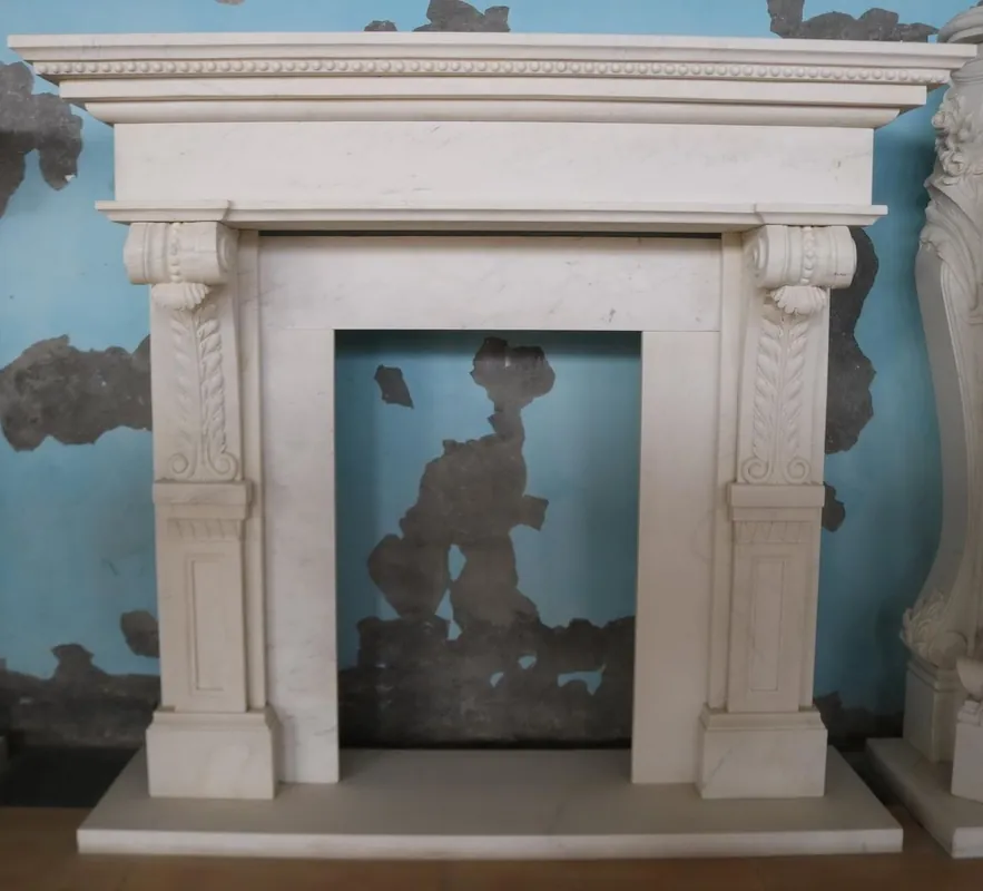Abverkauf Casa Padrino cornice del camino in marmo barocco di lusso bianco 165 x A. 153 cm