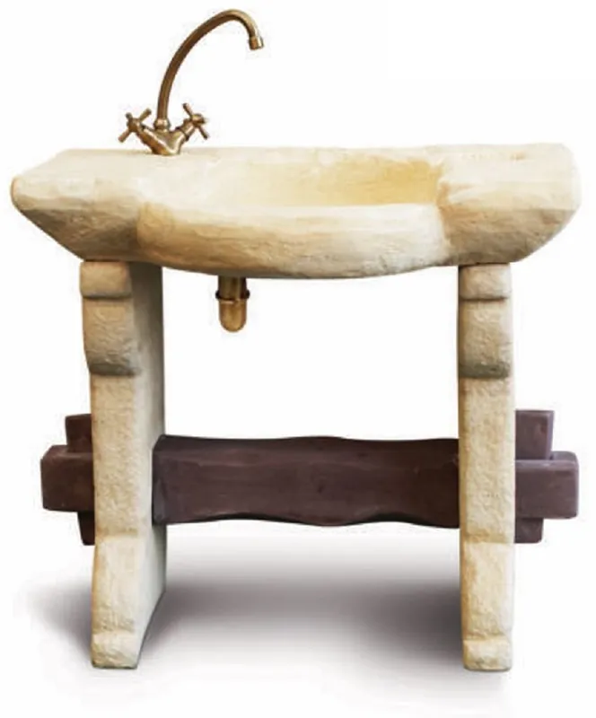 Sale Casa Padrino lavandino da giardino Art Nouveau sabbia / marrone A. 84 cm