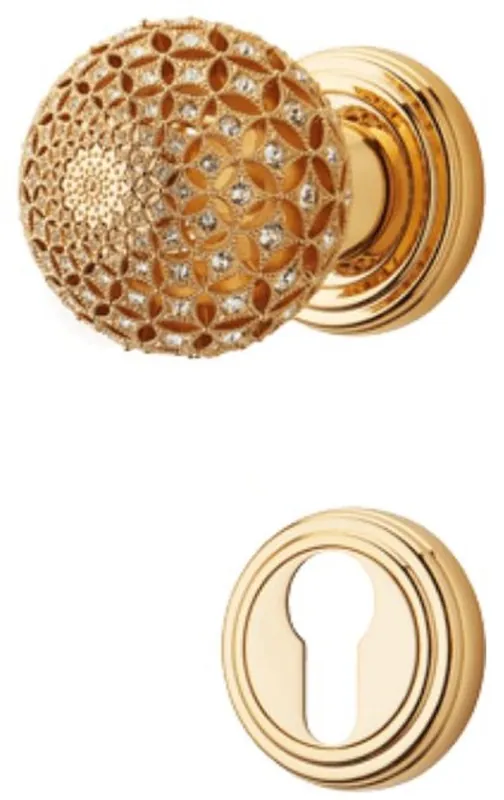 Casa Padrino set di pomello per porta barocco con vetro cristallo Swarovski Ø 5,5 cm - Fatto in Italia Beliebt