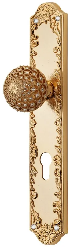 Nur Für Kurze Zeit Casa Padrino set di pomello per porta barocco con vetro cristallo Swarovski A. 30 cm - Fatto in Italia