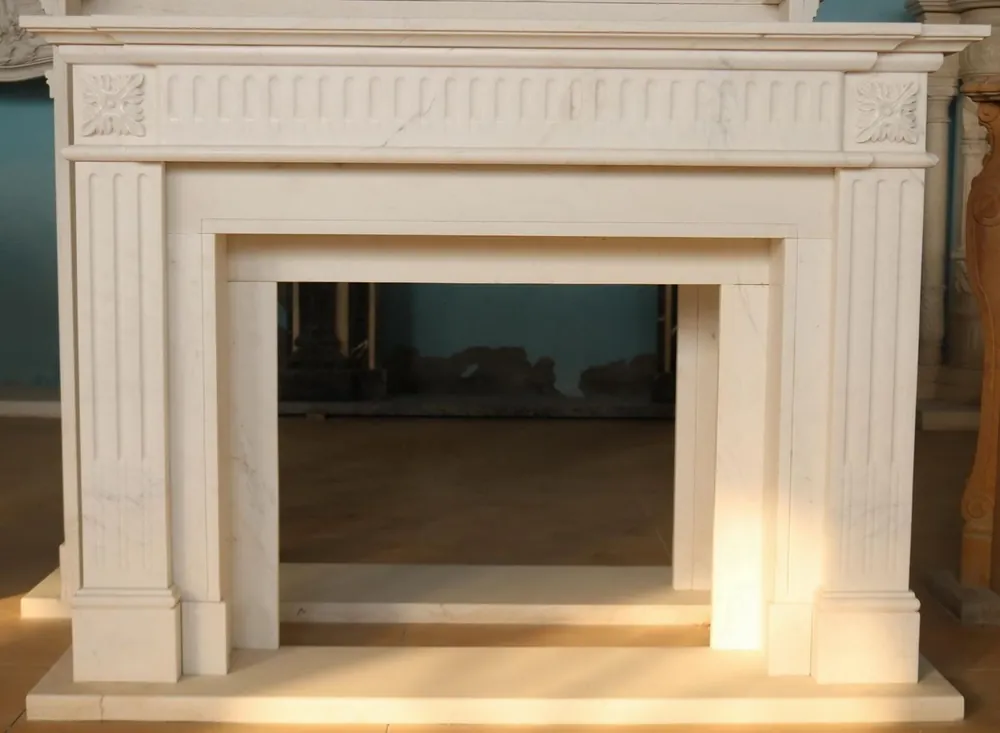 Casa Padrino cornice del camino in marmo barocco di lusso bianco 141 x A. 120 cm Sonderangebot