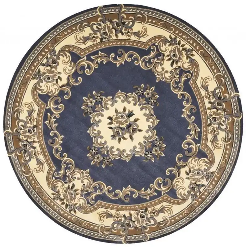Wochenendangebot Casa Padrino Tappeto da Soggiorno Barocco di Lusso Blu / Crema / Marrone - Varie Misure