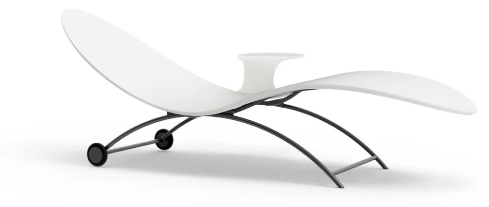 Casa Padrino lettino da giardino di lusso bianco opaco / grigio antracite 205 cm Nur Heute