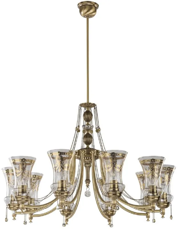 Casa Padrino lampadario barocco di lusso in cristallo ottone con patina Ø 80 cm Neue Ware