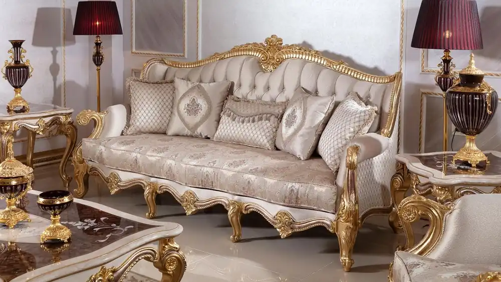Knallerangebot Casa Padrino divano barocco di lusso argento / marrone / oro 245 cm