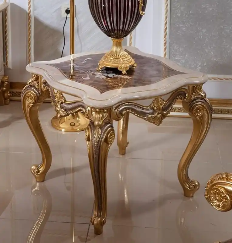 Aktuell Casa Padrino tavolino barocco di lusso bianco / marrone / oro A. 60 cm