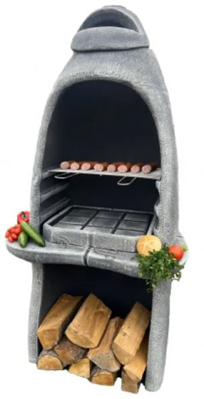Casa Padrino griglia da giardino di lusso in cemento grigio 156 x 61 x A. 223 cm Top-Seller
