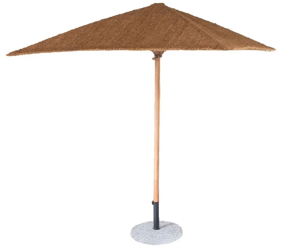 Rabatt Casa Padrino ombrellone di lusso con supporto marrone 200 x 200 cm