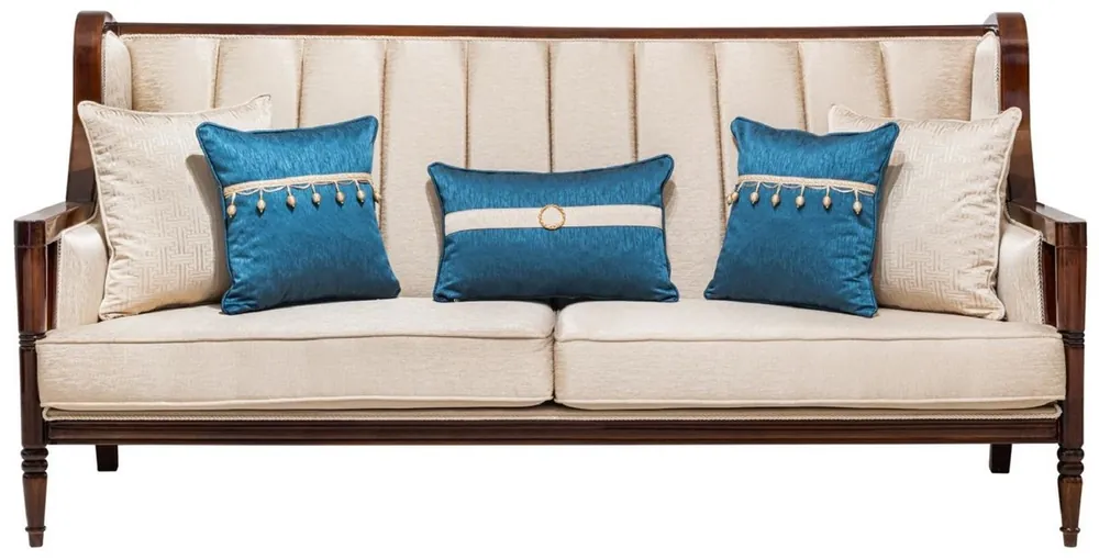 Casa Padrino divano barocco di lusso beige / marrone scuro 230 cm Knallerangebot
