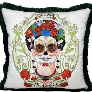 Neue Ware Frida Kahlo di Casa Padrino cuscino decorativo di lusso con strass bianco / colorato