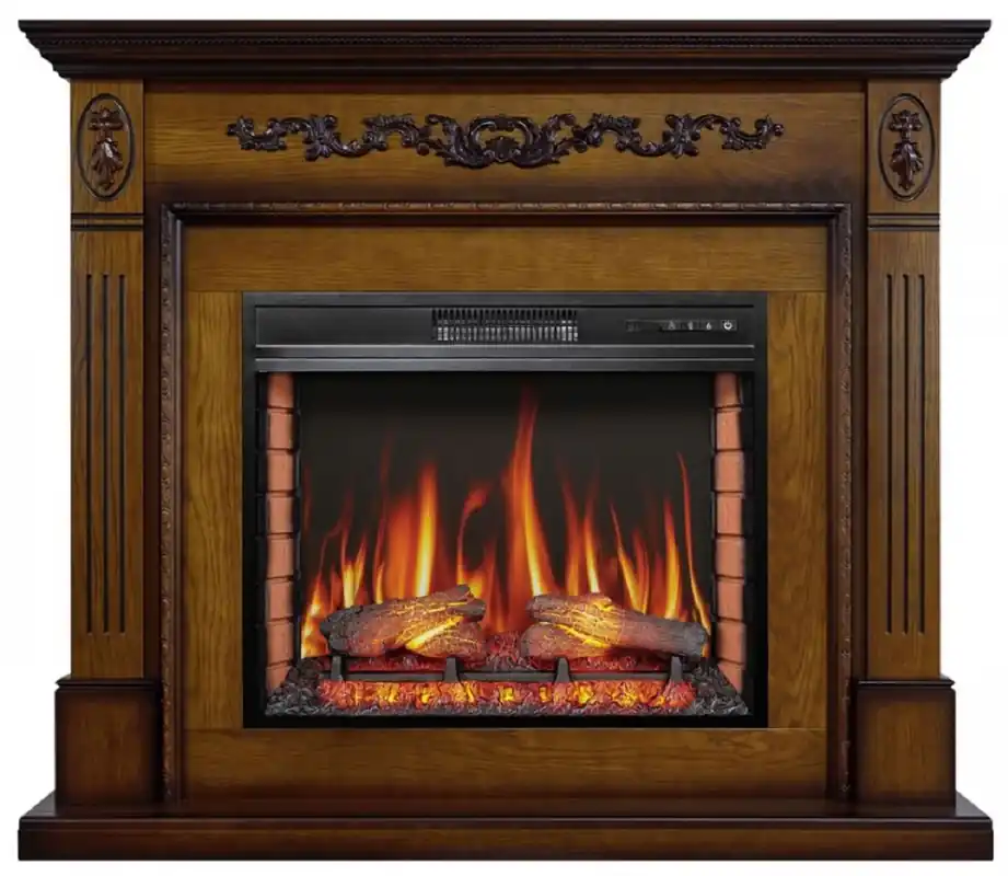 Casa Padrino caminetto elettrico barocco a LED marrone 128 x 38 x A. 110,5 cm Online Kaufen