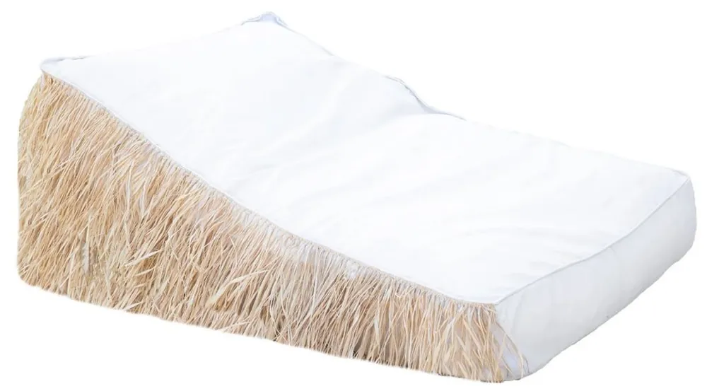 Casa Padrino lettino da giardino di lusso con frange bianco / naturale 140 cm Solange Der Vorrat Reicht