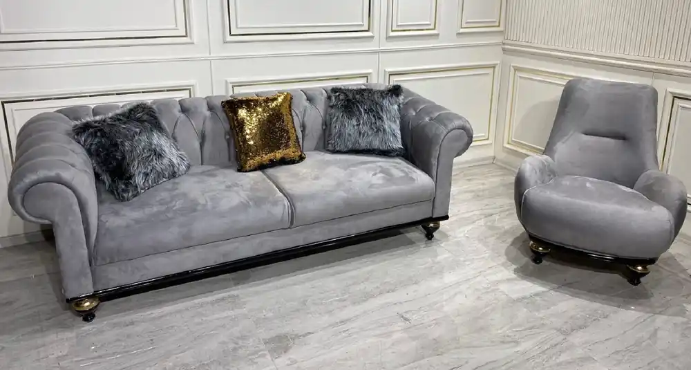 Casa Padrino set di mobili da soggiorno barocco di lusso grigio chiaro - 1 Divano e 2 Poltrone Ausverkauf