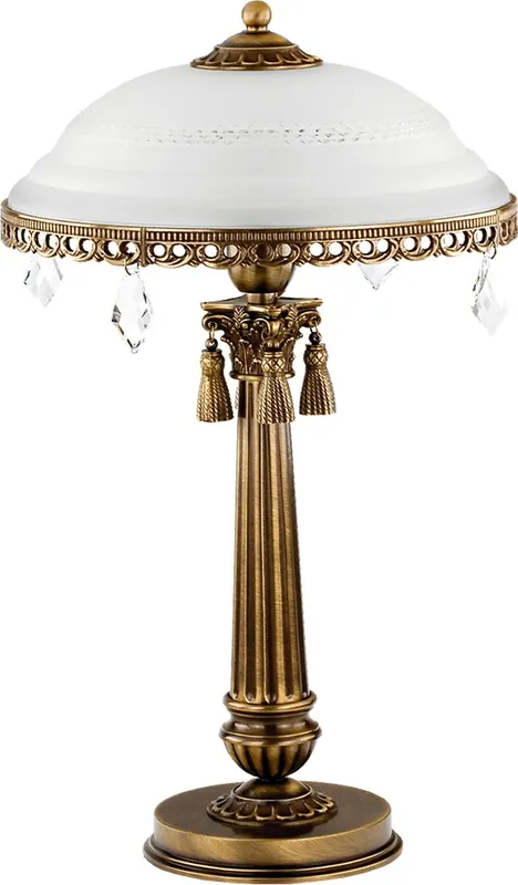 Casa Padrino lampada da tavolo barocco di lusso in cristallo ottone con patina / bianco A. 51 cm Begrenztes Angebot