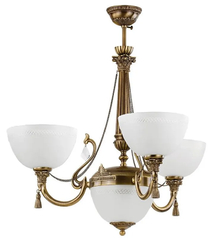 Casa Padrino lampadario barocco di lusso in cristallo ottone con patina / bianco Ø 62 x A. 70 cm Geprüft