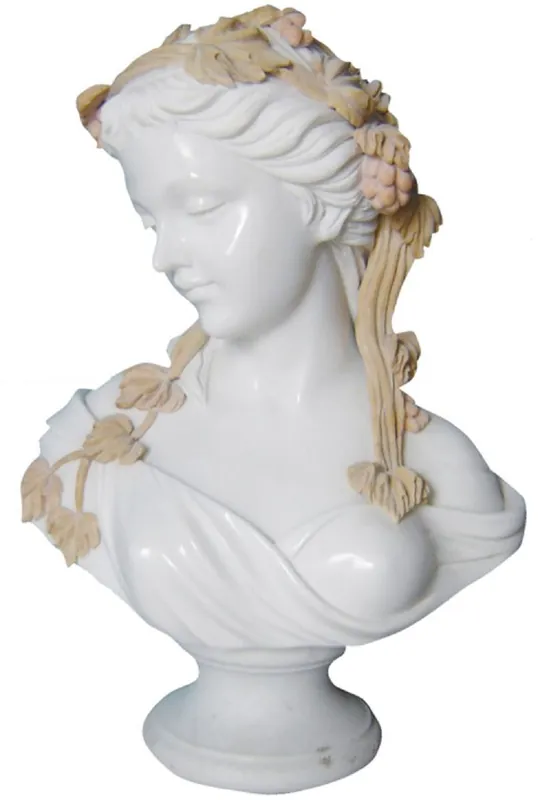 Casa Padrino busto decorativo in marmo Art Nouveau di lusso donna bianco / beige A. 65 cm Finale Aktion