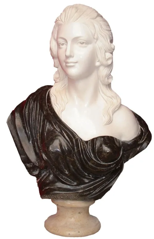 Casa Padrino busto decorativo in marmo Art Nouveau di lusso donna bianco / nero A. 80 cm Top-Preis