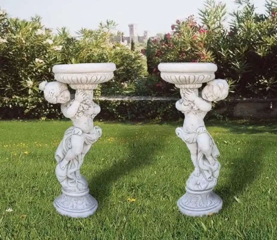 Angebot Casa Padrino set di vasi da fiori barocchi di lusso grigio A. 115 cm - Fatto in Italia