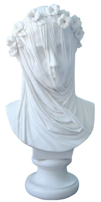 Casa Padrino busto decorativo in marmo Art Nouveau di lusso donna con velo bianco A. 58 cm Solange Der Vorrat Reicht