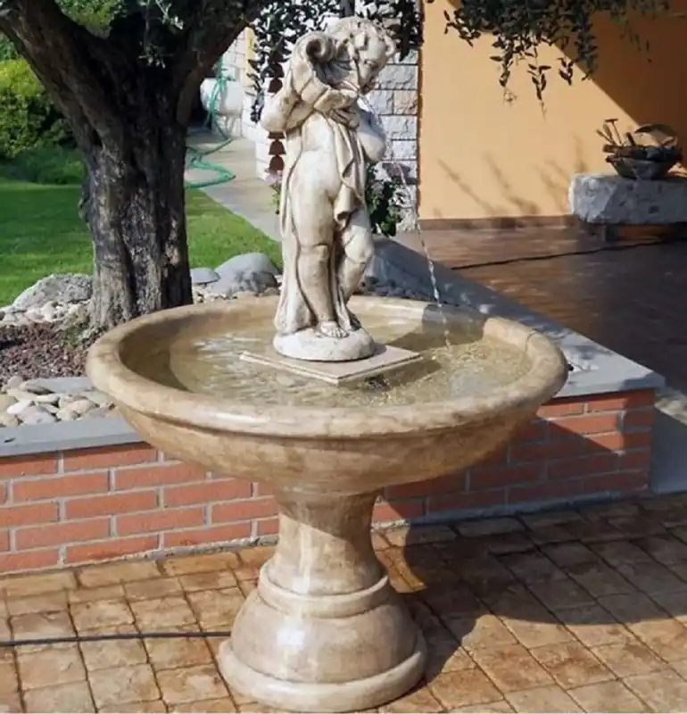 Neuheit Casa Padrino Fontana Barocco Grigio Ø 102 x A. 154 cm - Fatto in Italia