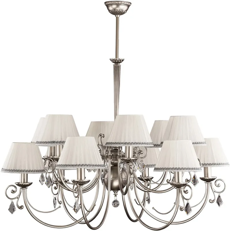Nur Für Kurze Zeit Casa Padrino lampadario in cristallo barocco di lusso argento / bianco Ø 90 cm