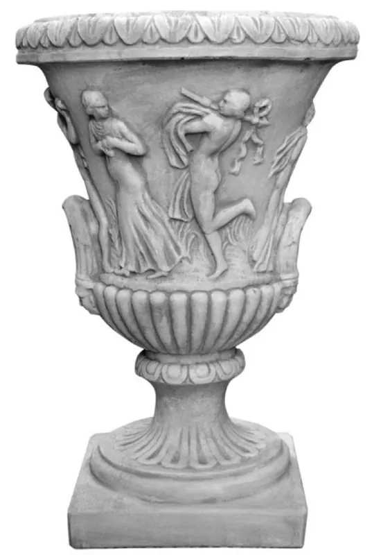 Casa Padrino vaso di fiori decorativo da giardino barocco grigio antico Ø 56 x A. 85 cm Abverkauf