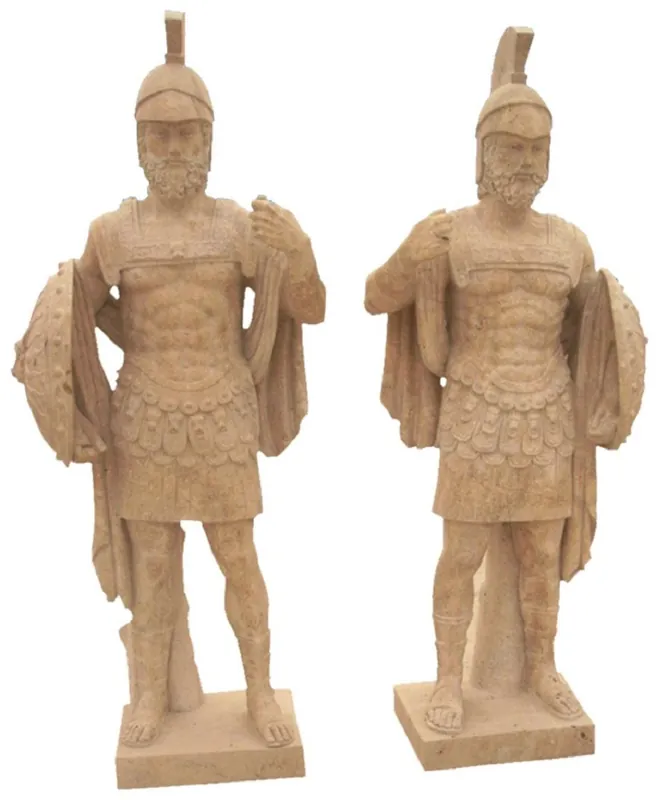 Top-Preis Casa Padrino set di sculture in marmo in stile antico soldati romani beige A. 200 cm
