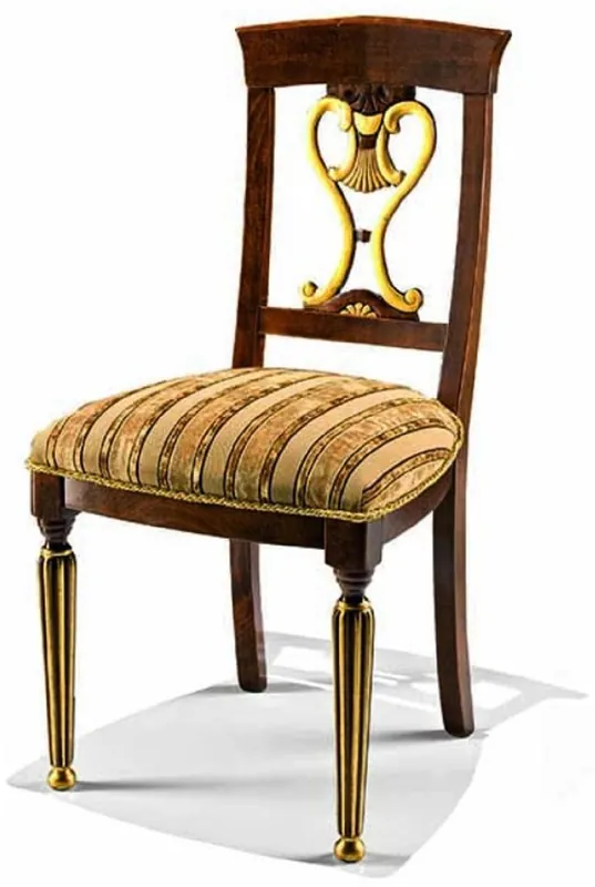 Online Kaufen Casa Padrino sedia da sala da pranzo barocco di lusso marrone / oro - Mobili Barocchi - Fatto in Italia