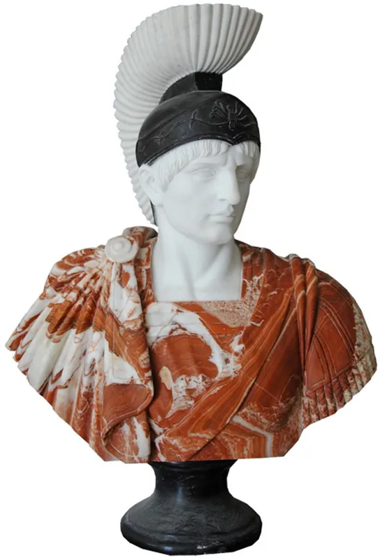 Casa Padrino busto in marmo in stile antico di lusso romano bianco / rosso / nero A. 90 cm Expressversand