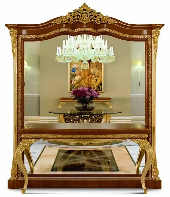 Casa Padrino Consolle a Specchio Barocco di Lusso Marrone / Oro - Mobili Barocchi - Fatto in Italia Letzte Chance