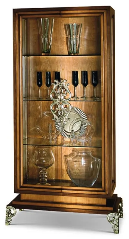 Casa Padrino vetrina barocco di lusso con 2 ante in vetro marrone / argento A. 201 cm - Mobili barocchi - Fatto in Italia Beliebt