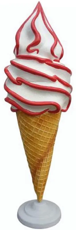 Casa Padrino cono gelato decorativo XXL bianco / rosso / beige A. 170 cm - Decorazione gelateria Top-Angebot