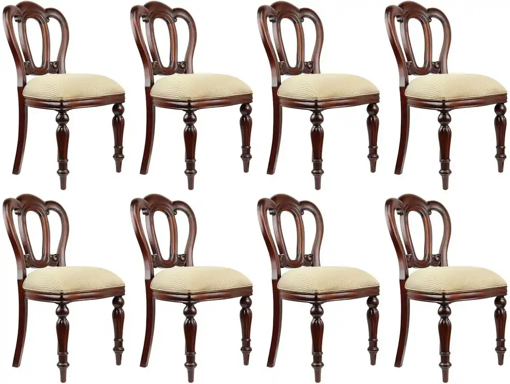 Casa Padrino set di 8 sedie da pranzo barocco di lusso in mogano oro / marrone scuro - Mobili barocchi Sichere Zahlung