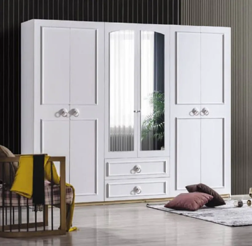 Echt Casa Padrino armadio per camera da letto stile country bianco / marrone 251 x A. 217 cm