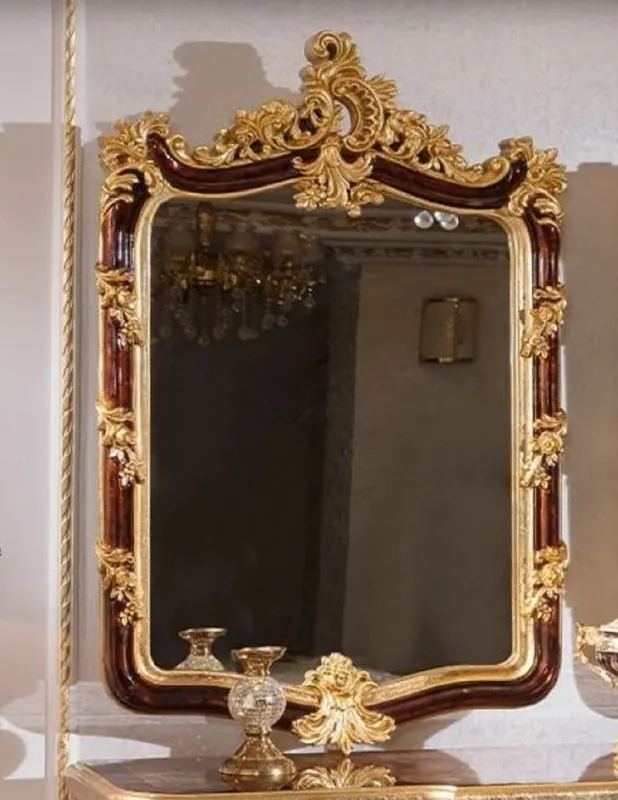 Casa Padrino specchio barocco di lusso marrone / oro A. 127 cm - Mobili barocchi Markenware