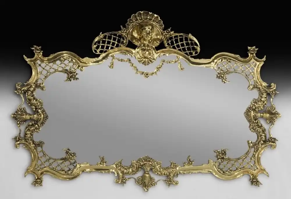 Casa Padrino specchio barocco di lusso in bronzo oro 110 cm - Mobili barocchi Letzte Chance