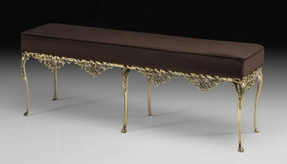 Highlight Casa Padrino panca barocco di lusso in bronzo marrone / oro 132 cm - Mobili barocchi